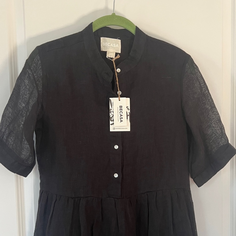 NWT-Black Button-Down Dress - Picture 4 of 9